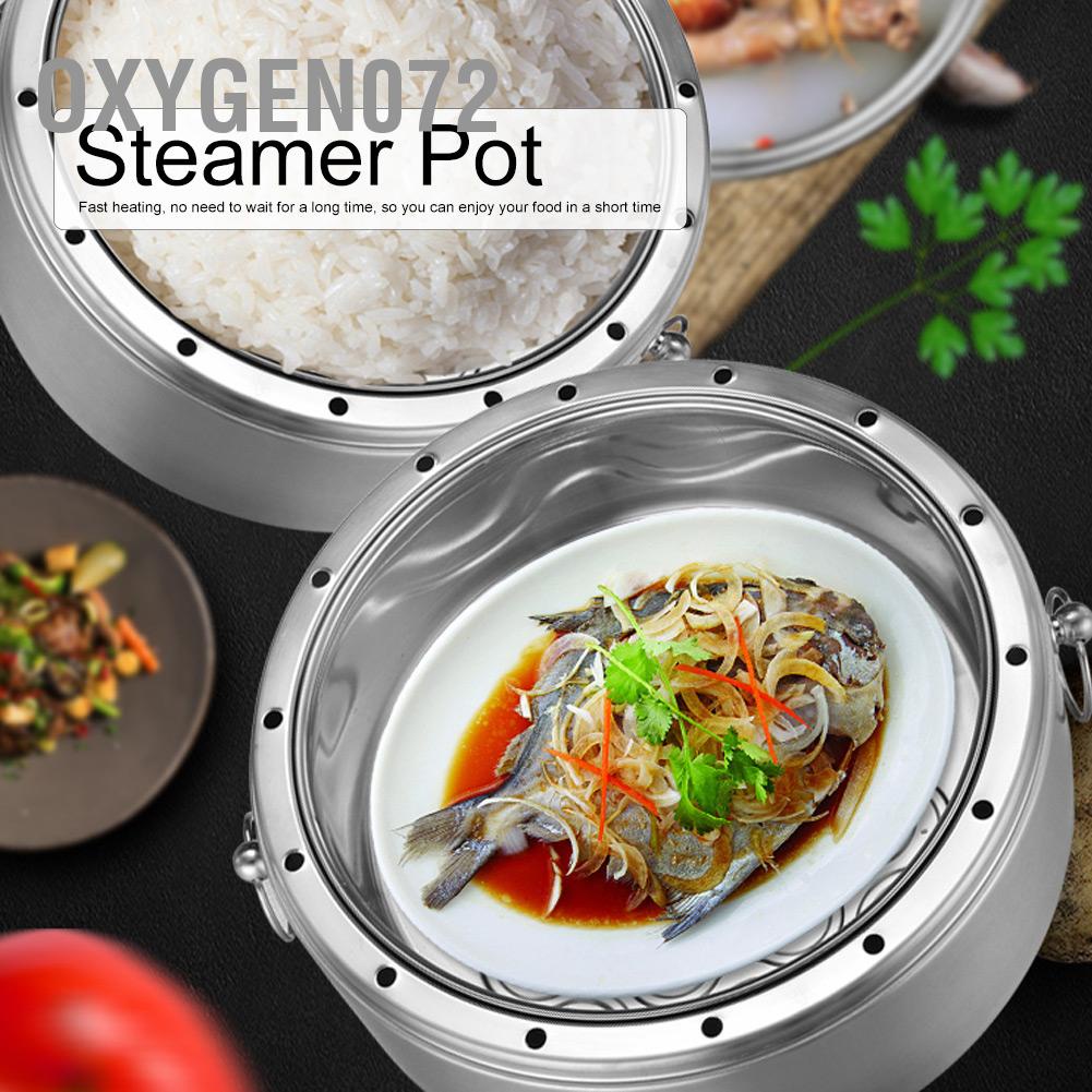 Oxygen072 4 Layer Stainless Steel Soup Cooker Food Steamer Energy-Saving Cooking Pot Kitchen Cookware