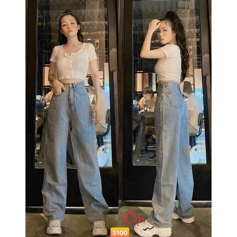 Quần Jean Nữ Ống Rộng Pretty Girl, Dáng Ống Suông Rộng, Quần Bò Nữ Ống Rộng Dáng Hot Trend | BigBuy360 - bigbuy360.vn