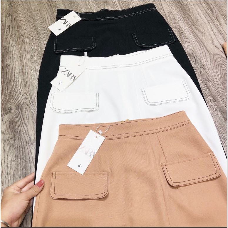 Chân Váy Ôm A Hai Nắp Túi Xẻ Trước Trần Chỉ-Min House | BigBuy360 - bigbuy360.vn