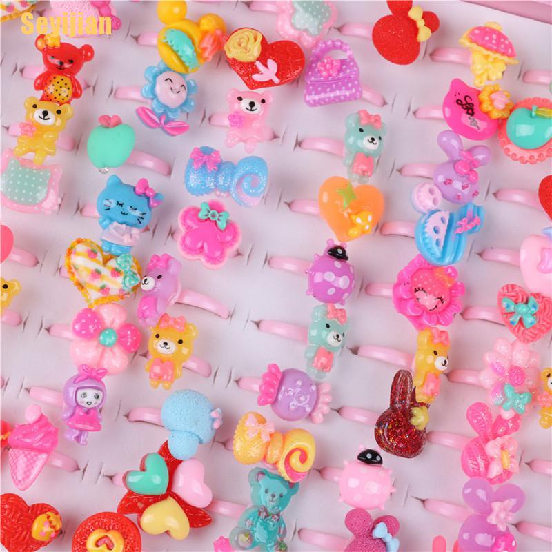 Set 10 Nhẫn Hoạt Hình Đáng Yêu Cho Bé