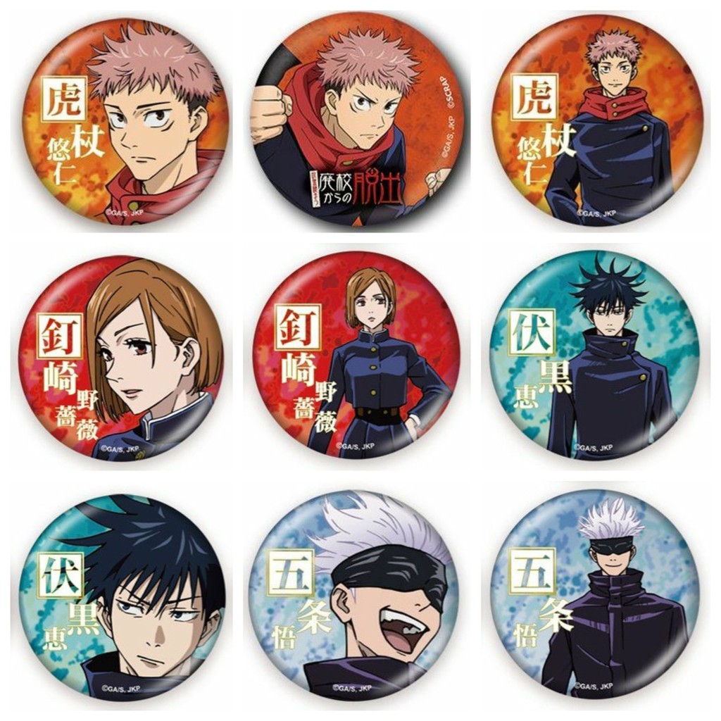 Huy hiệu cài áo IN HÌNH Jujutsu kaisen Chú thuật hồi chiến anime chibi dễ thương tiện lợi m13