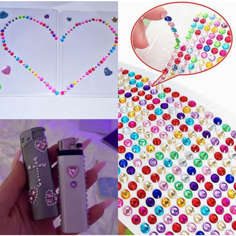 Hình dán nổi sticker kim cương 3D trang trí toploader OTP, binder, trang trí ốp, móng tay nail, đồ vật, trang điểm,...
