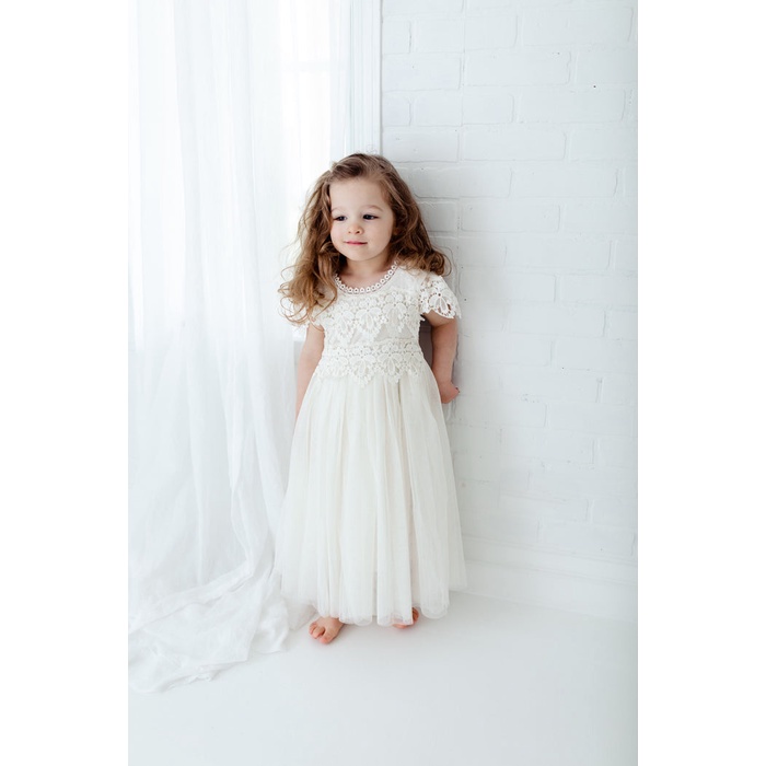 Đầm công chúa NNJXD phối ren hoa xinh xắn cho bé gái