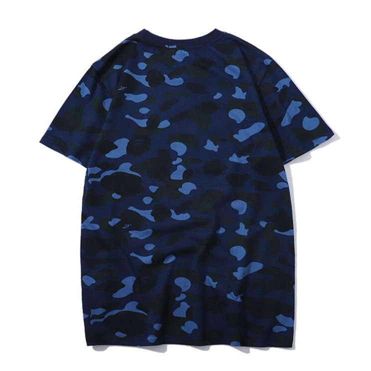 Áo thun cotton tay ngắn in hình Bape thời trang