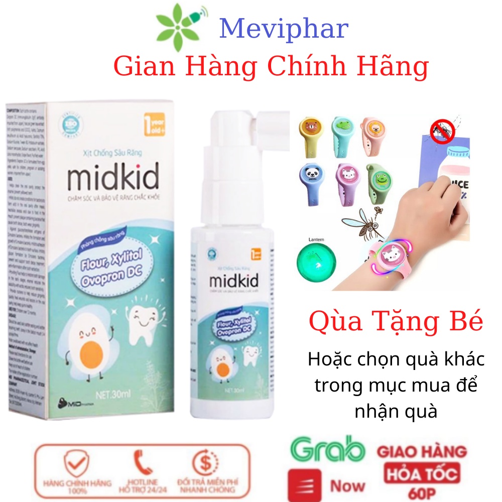 Kem Đánh Răng Dạng Xịt Chống Sâu Răng Midkid.Bảo Vệ Răng Chắc Khỏe Cho Bé Từ 1 Tuổi