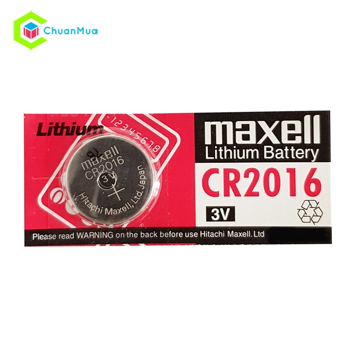 Vỉ 5 Viên Pin Đồng Hồ, Remote Maxell CR2016, CR2025, CR2032, CR1616, CR2450 Lithium Battery 3V