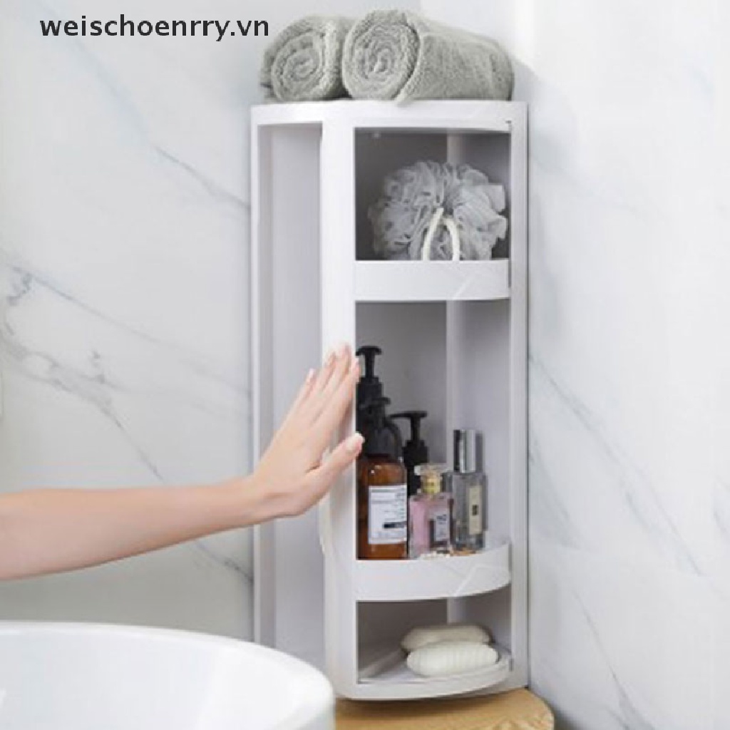 Giá Đựng Đồ Dùng Nhà Bếp / Tắm Gắn Góc Tường Xoay 360 Độ Tiện Dụng