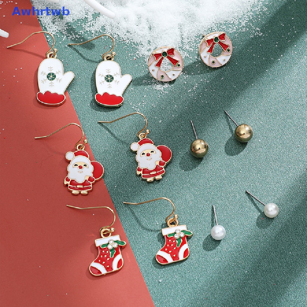 Set 6 Đôi Khuyên Tai Chủ Đề Giáng Sinh Mới