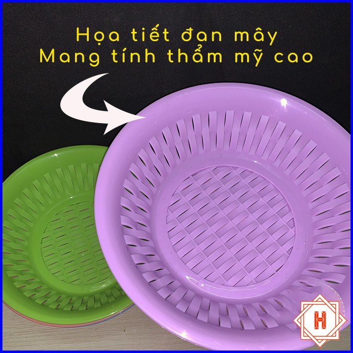 Song Long Plastic Rổ tròn đan mây tiện lợi cho gia đình { H }