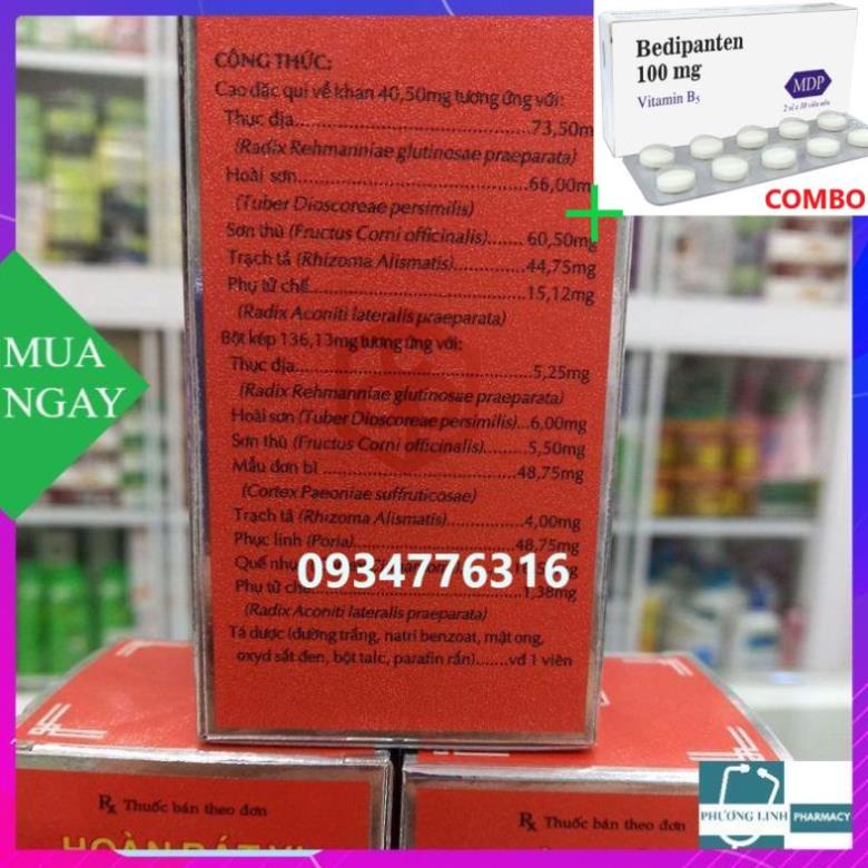 Combo Bedipanten 100mg +  HOÀN BÁT VỊ BỔ THẬN DƯƠNG OPC