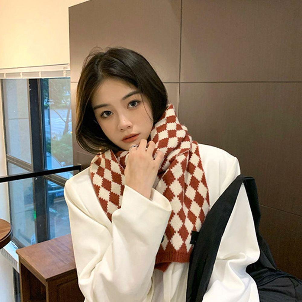 Khăn Choàng Cổ Dệt Kim Dày Cỡ Lớn Thời Trang Mùa Đông Cho Nữ