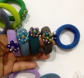 Set 3 cột tóc thun phối hạt ngọc
