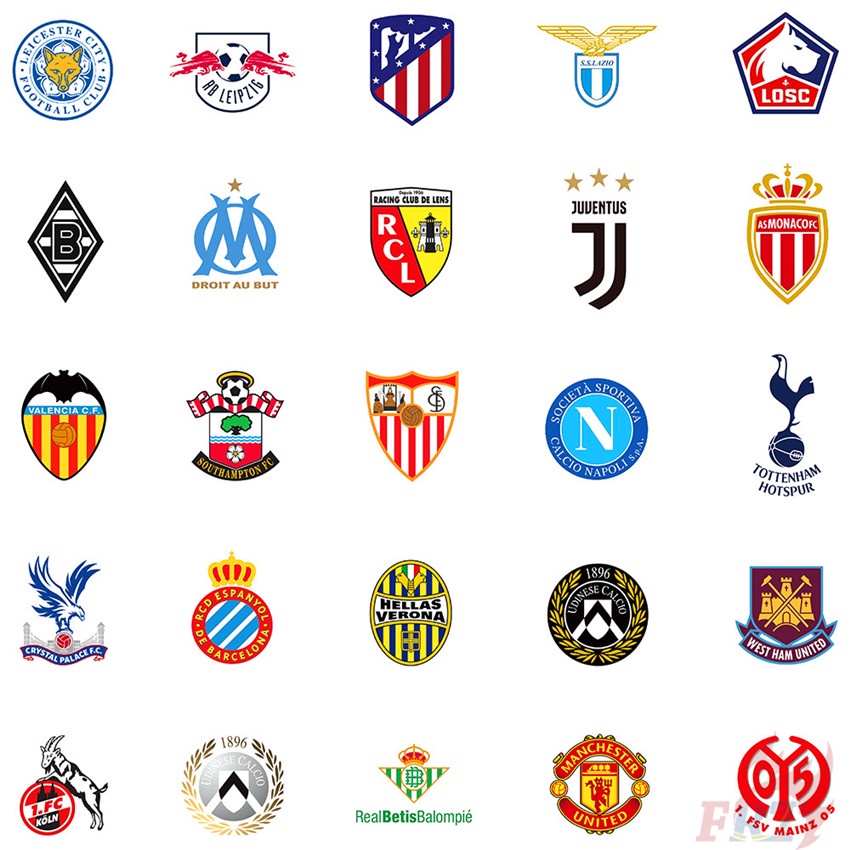 Bộ 100 Cái/Bộ ❉ Miếng Dán Logo Câu Lạc Bộ Bóng Đá Và Superstar ❉ Miếng Dán Trang Trí Vali Laptop Ván Trượt DIY Thời Trang