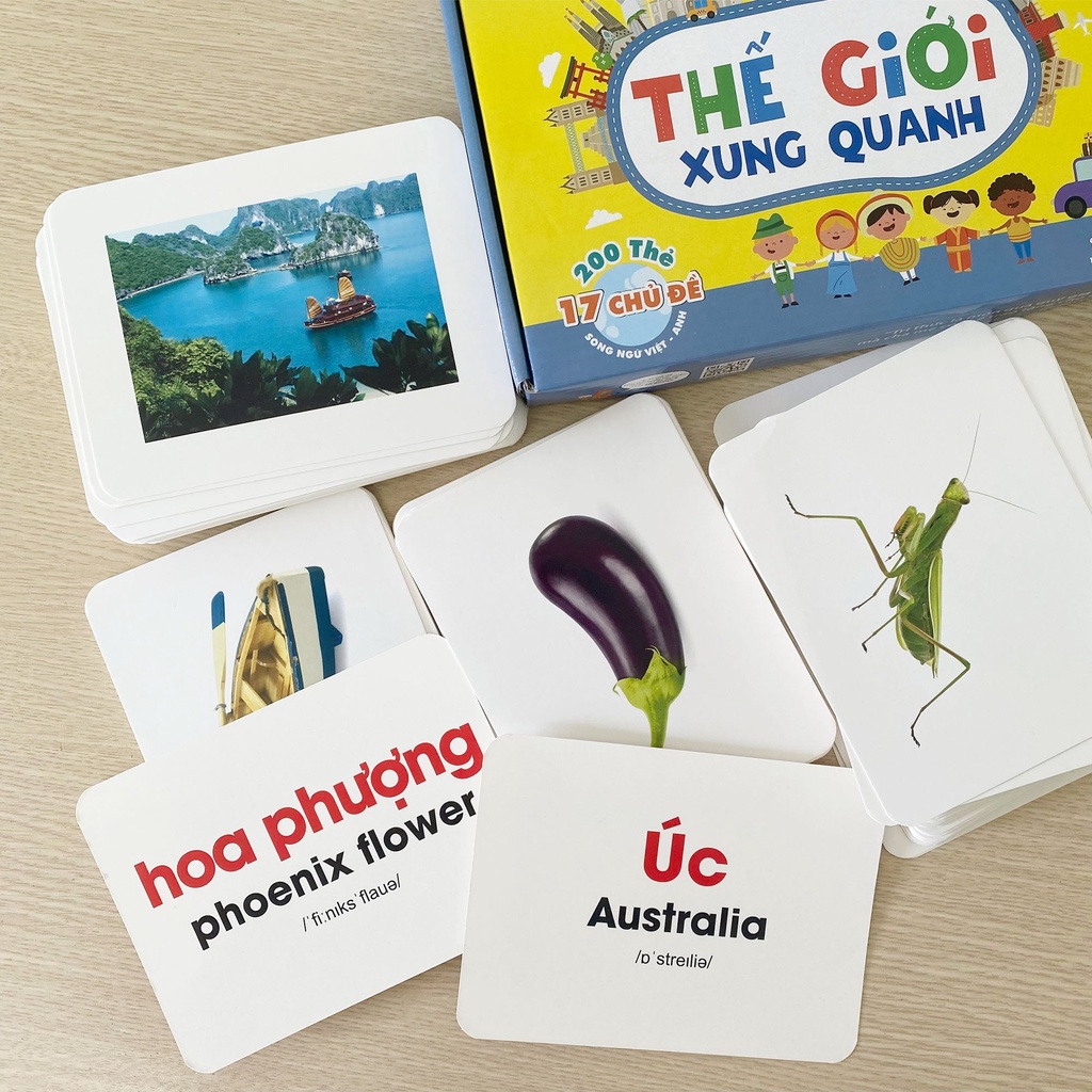 Flashcard - GDkids glenn doman thế giới xung quanh bộ 200 thẻ - Thẻ Học Thông Minh tiếng anh cho bé từ 0 đến 6 tuổi