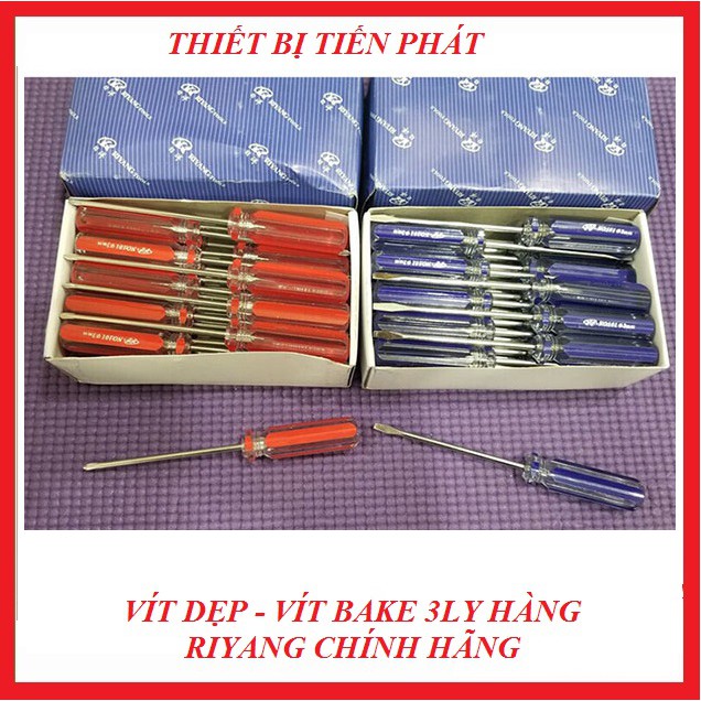 [GIÁ SỐC] Tuốc Nơ Vít, Tua Vít Dẹp -, Bake +, 3Ly x 75mm Hàng RIYANGTOOLS (Chính Hãng)