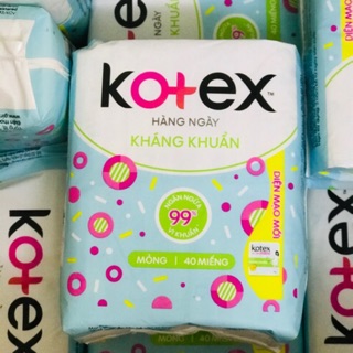 Băng Vệ Sinh Kotex Hằng Ngày Kháng Khuẩn Vượt Trội, Bề mặt Cotton Mềm Mại Luôn Khô Thoáng Sạch Sẽ