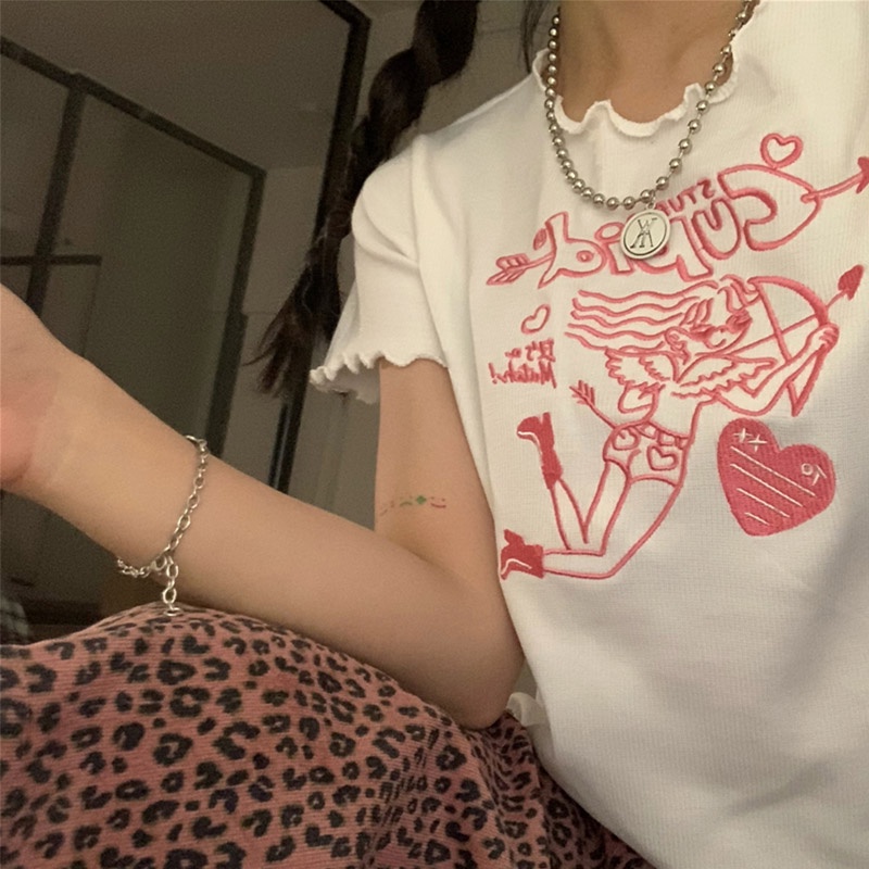 Áo thun ZHELIHANGFEI vải cotton ngắn tay thời trang mùa hè 2022 cho nữ