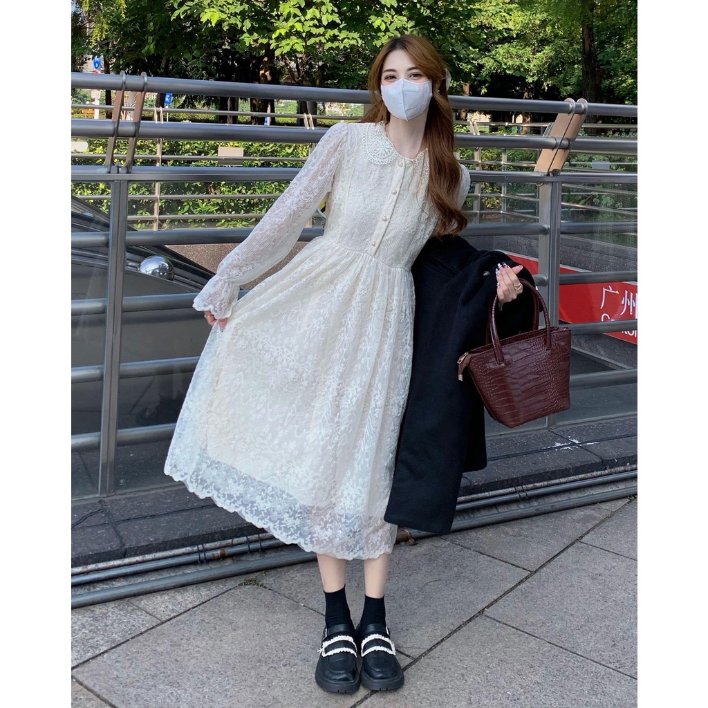 Váy Đầm ren mềm 2 lớp Ulzzang siêu xinh mềm mịn hàng QC