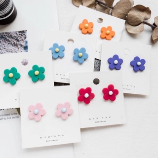 🌺Khuyên tai hoa 5 cánh nhiều màu chọn
