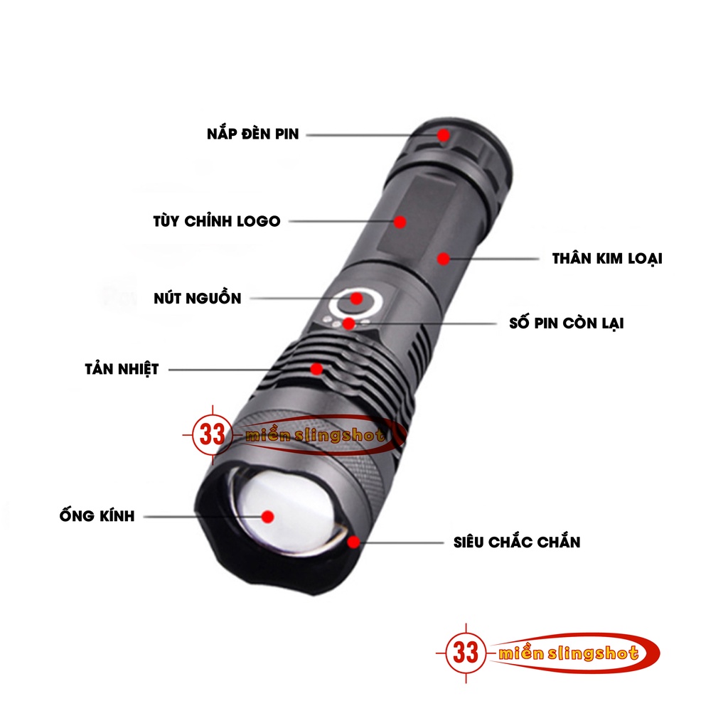 [ SIÊU SÁNG ] Đèn pin siêu sáng XHP50-Sản phẩm chính hãng - Đèn pin cầm tay siêu tiện lợi[XHP50]