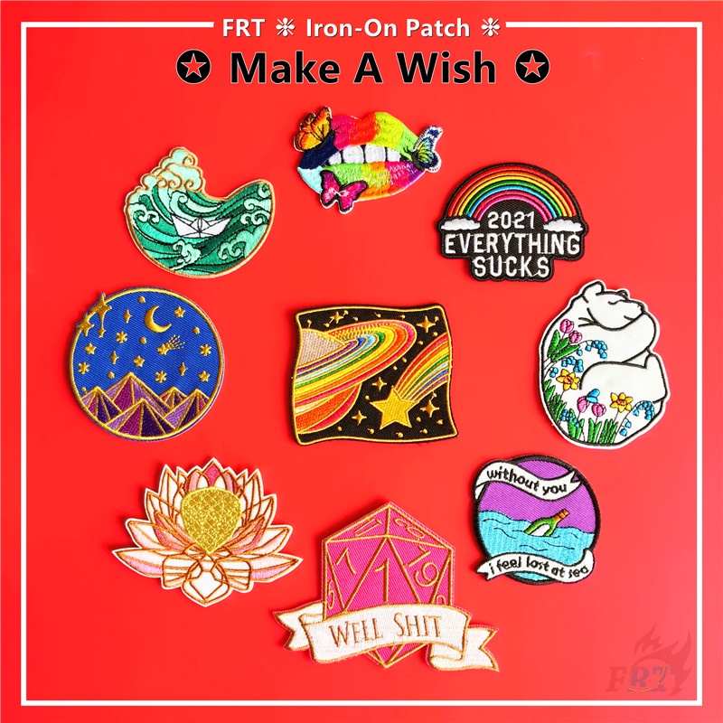 ☸ Make A Wish Iron-On Patch ☸ 1Pc Beautiful Life DIY Sew on Iron on Badges Patches