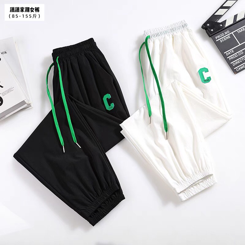 Quần bom kaki nữ  tang chữ C Bomber cạp chun, quần đũi bom nữ bo gấu chất mềm mát xịn xò