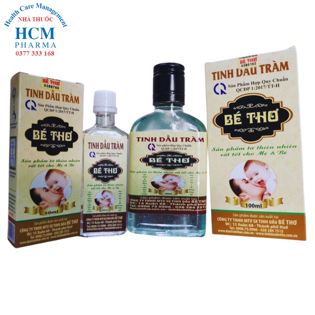 Tinh dầu tràm Huế nguyên chất cho Bé Thơ trẻ sơ sinh 50ml có tem chống hàng giả của nhà sản xuất HCM15