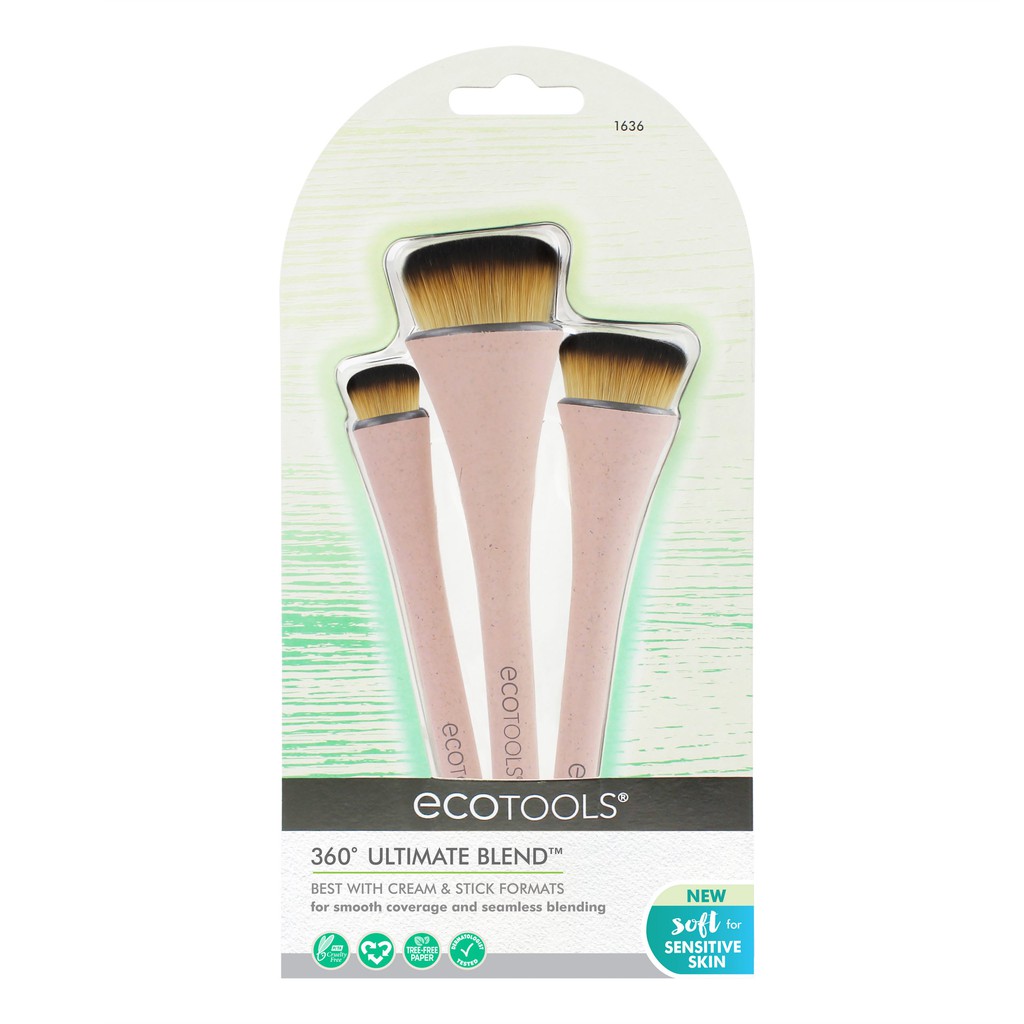 Bộ cọ tán nền 3 cây Ecotools 360 Ultimate Blend hàng xách tay Mỹ