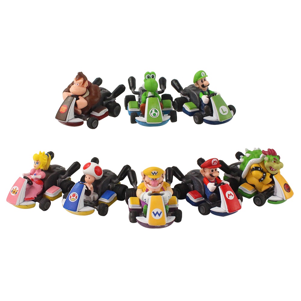 NINTENDO Bộ 8 Mô Hình Nhân Vật Game Super Mario Bros Luigi Mario Yoshi Bowser Koopa Wario Toad kong