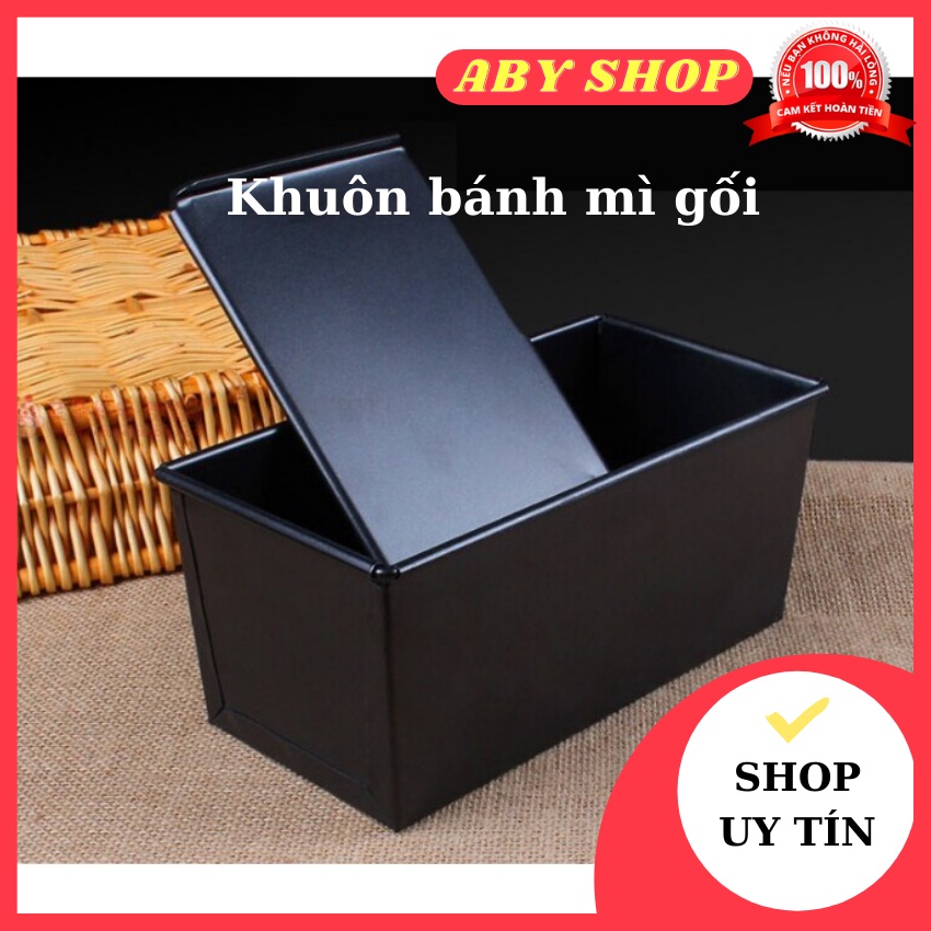 Khuôn bánh mì gối  đen⚡ MẪU MỚI ⚡ khuôn làm bánh mì Sandwich nhôm phủ chống dính dễ dàng làm sạch