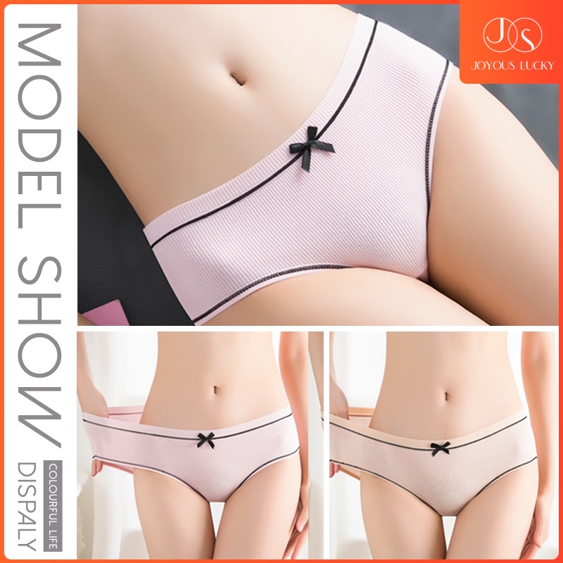 Quần Lót Cotton Không Đường May Kẻ Sọc Đính Nơ Thoáng Khí Nhiều Màu Sắc Tùy Chọn Cho Nữ | BigBuy360 - bigbuy360.vn