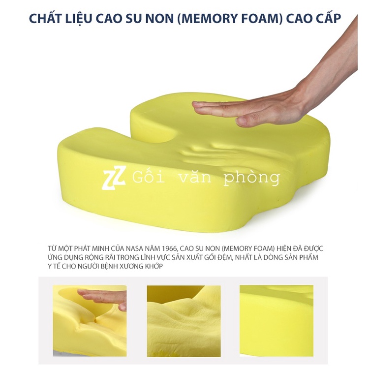 Gối lót mông, nệm ngồi ghế văn phòng cao su non siêu dày ZURIPILLOW