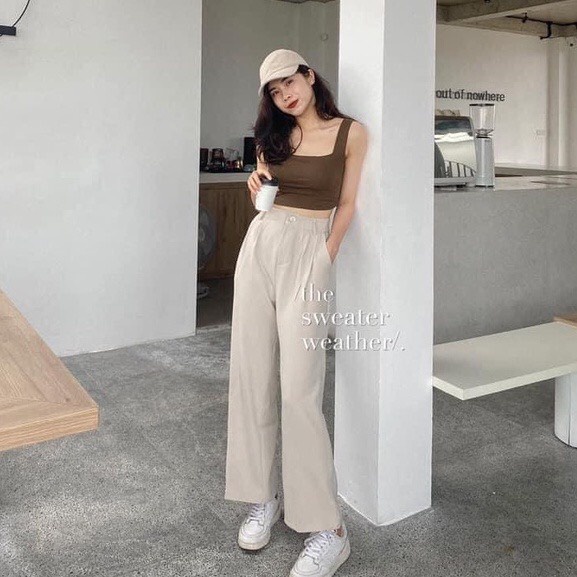 Áo hai dây bản to có mút ngực dáng croptop ,cổ vuông hai dây phong cách ulzzang, style Hàn Quốc | WebRaoVat - webraovat.net.vn