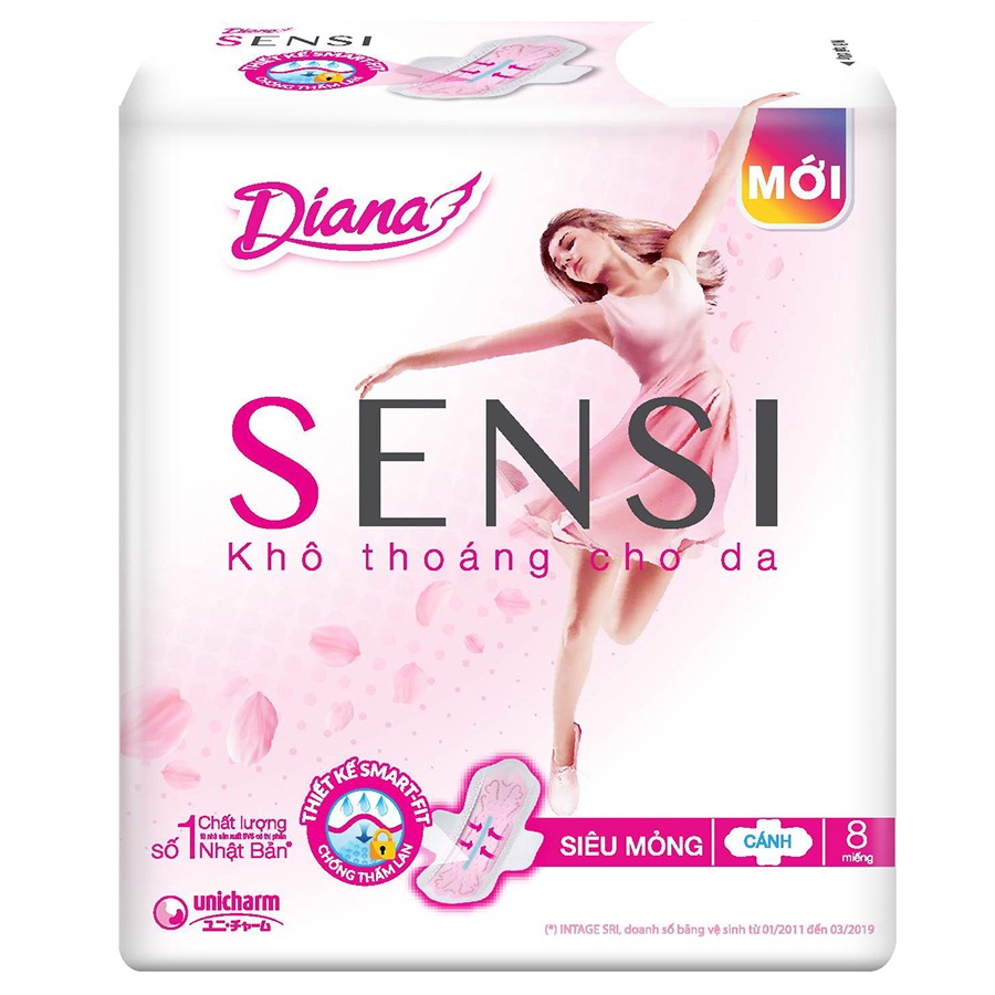 Băng vệ sinh Diana Sensi Siêu Mỏng Cánh (8 miếng)