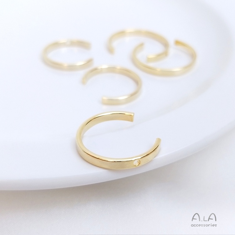 Bộ Vòng Tay/Nhẫn/Dây Chuyền Hình Chữ C 14K Bằng Đồng Màu Vàng Sáng diy