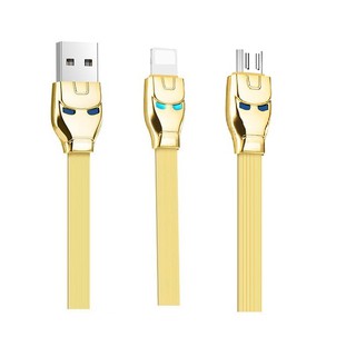 Cáp 2 Đầu Micro và Lightning Hoco U14 Steel Man