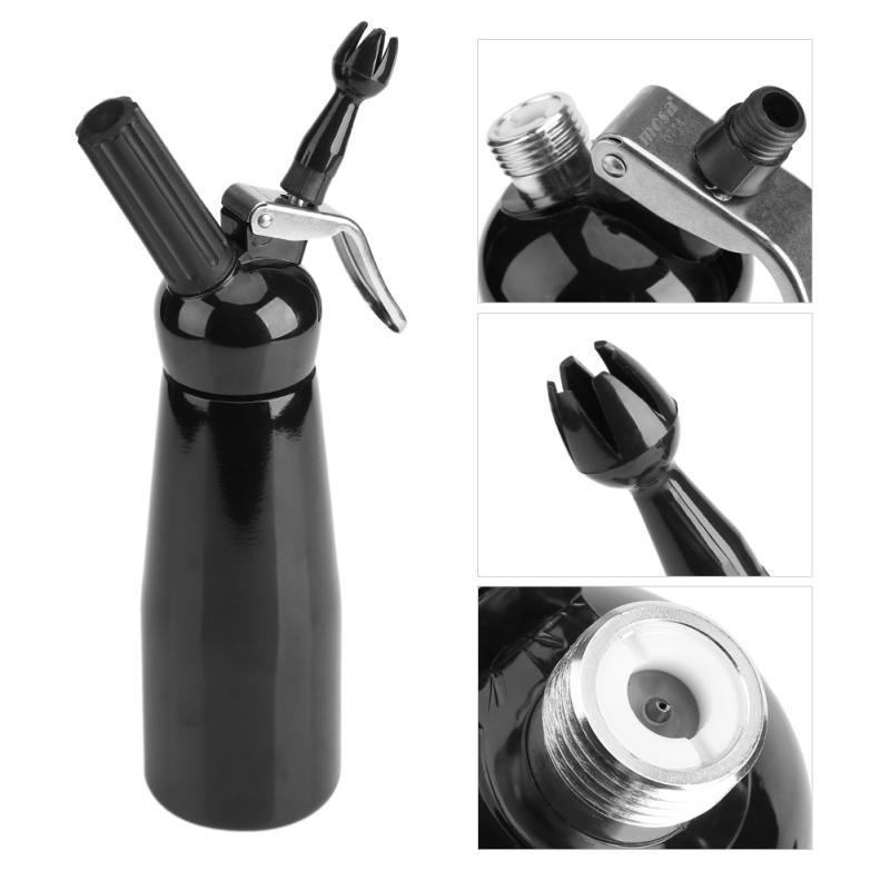 Bình xịt kem tươi 500ml làm từ nhôm hỗ trợ pha chế thức uống chuyên dụng
