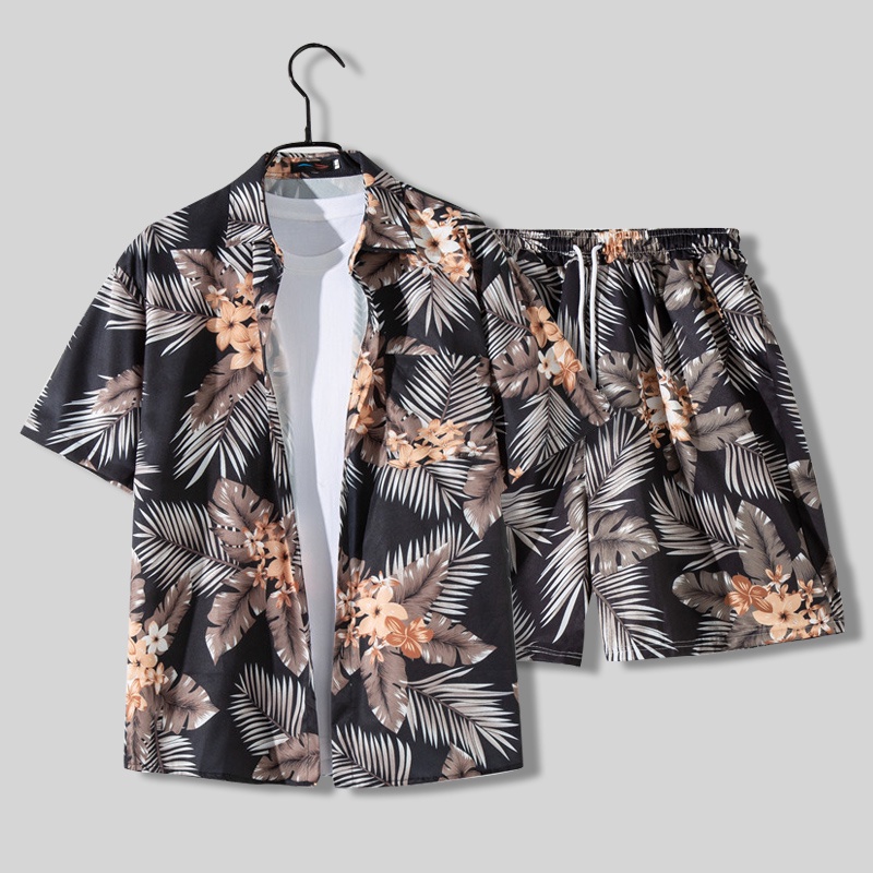 Áo Sơ Mi Tay Ngắn Dáng Rộng In Họa Tiết Hoa Phong Cách Hawaii Thời Trang Mùa Hè Cho Nam size M-3XL
