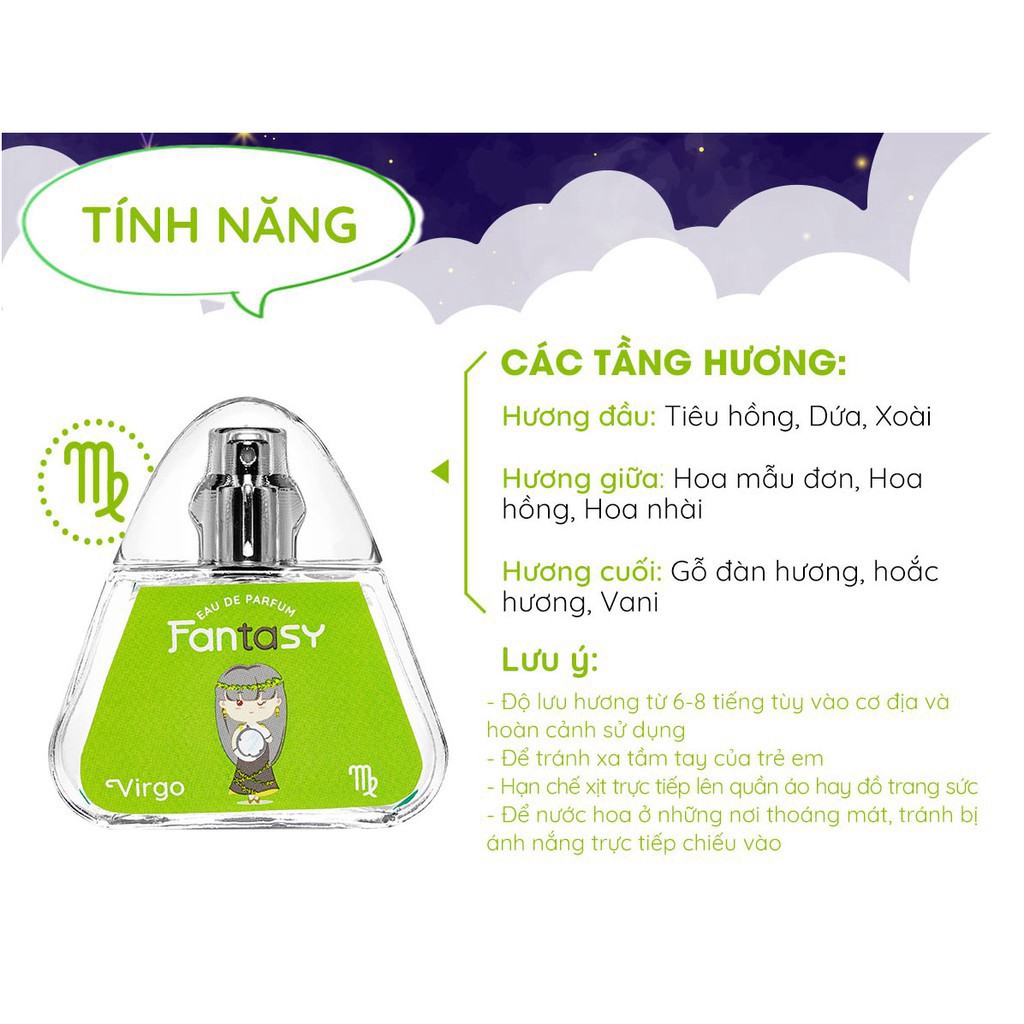 Nước Hoa Fantasy 12 Cung Hoàng Đạo Xử Nữ - Virgo 20 ml