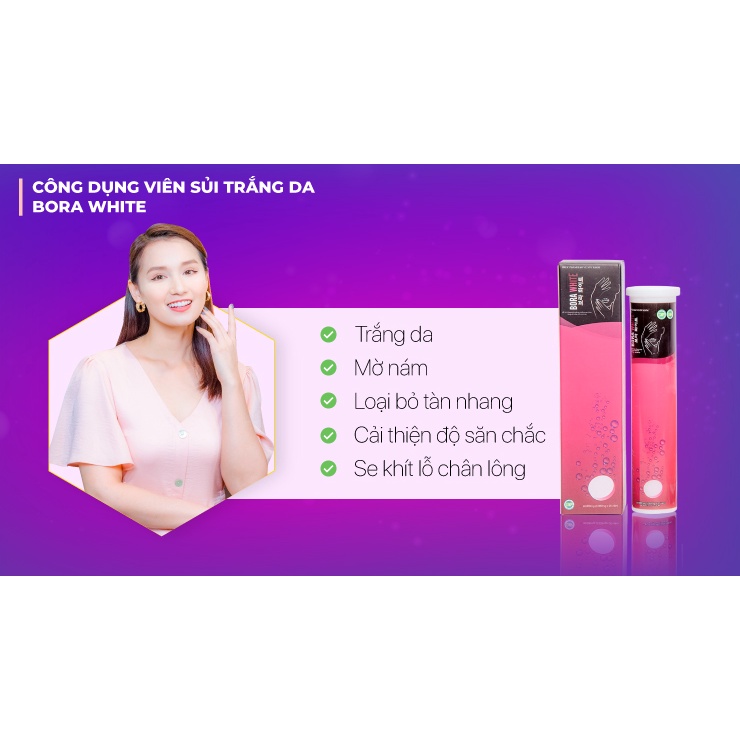 ✅ Viên Uống Trắng Da Bora White Hàn Quốc [Auth] ✅ Giúp trắng sáng da dưỡng ẩm đánh bay tàn nhang nám da căng mịn