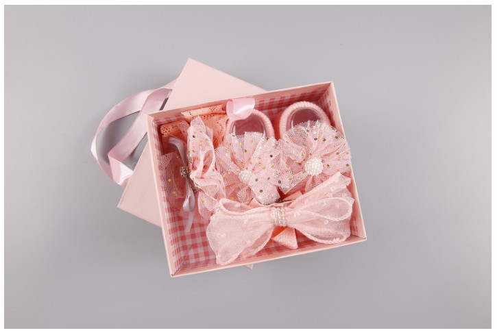 (SIÊU ĐÁNG YÊU-CAM KẾT Y HÌNH)Sét giày nơ cực cute cho bé gái sơ sinh từ 0-6 tháng tuổi , phụ kiện làm đẹp cho các bé để