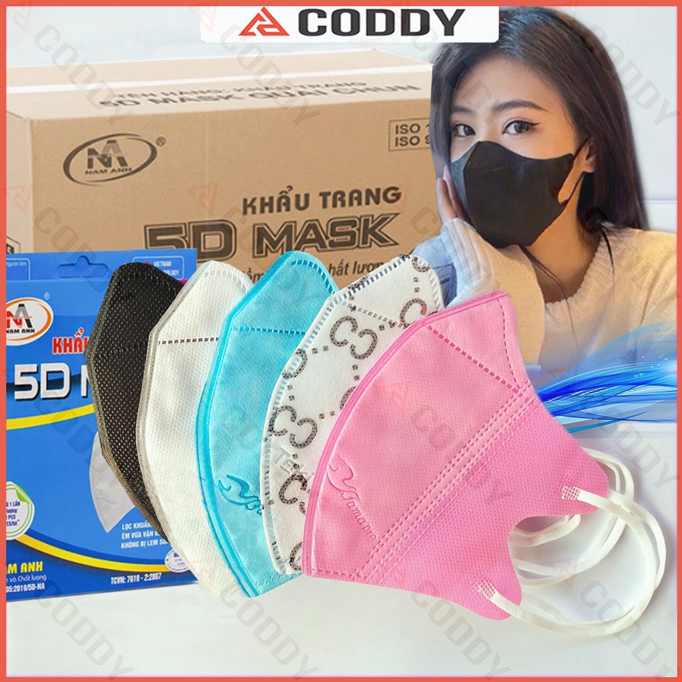 Thùng 300 chiếc khẩu trang y tế 5D MASK Famapro vải không dệt SMS Plus 3+ , khẩu trang kháng khuẩn chống bụi mịn