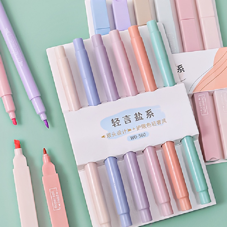 Bút marker 2 đầu mềm dung tích lớn nhiều màu cho học sinh