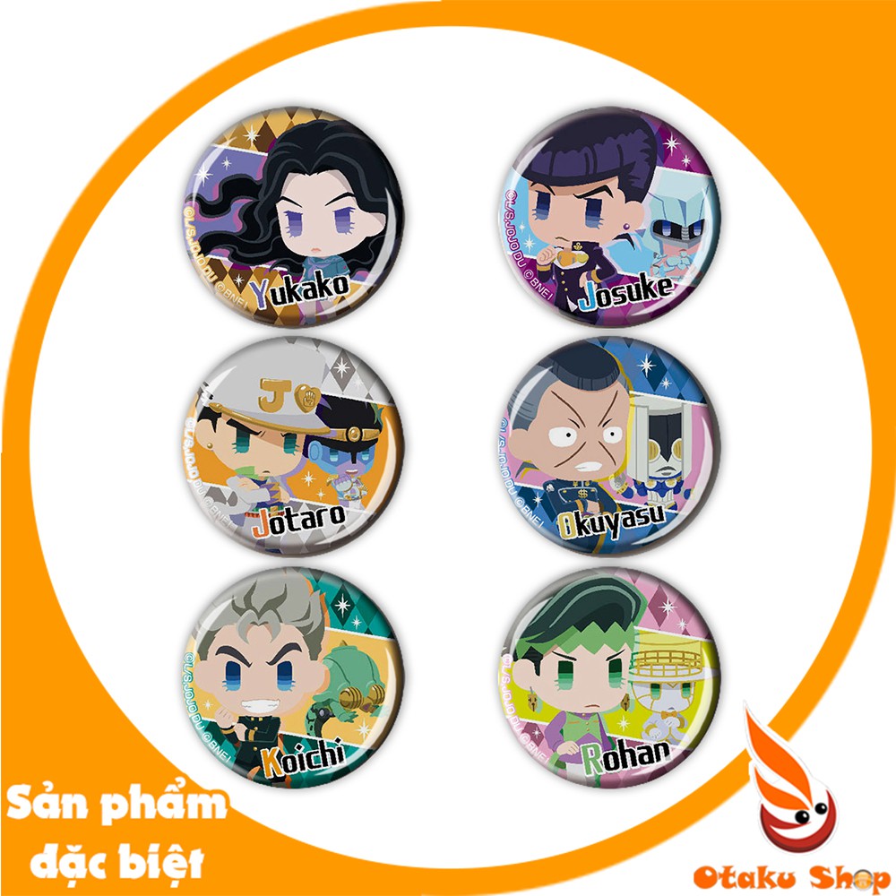 SET 6 CÁI huy hiệu Anime Jojo hay JoJo's bizarre adventure - Cuộc phiêu lưu bí ẩn