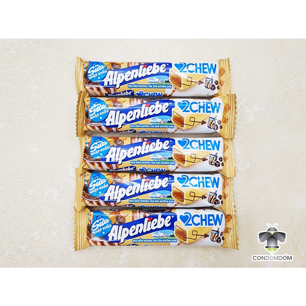 1 thỏi kẹo Alpenliebe 2chew hương trà sữa đường đen