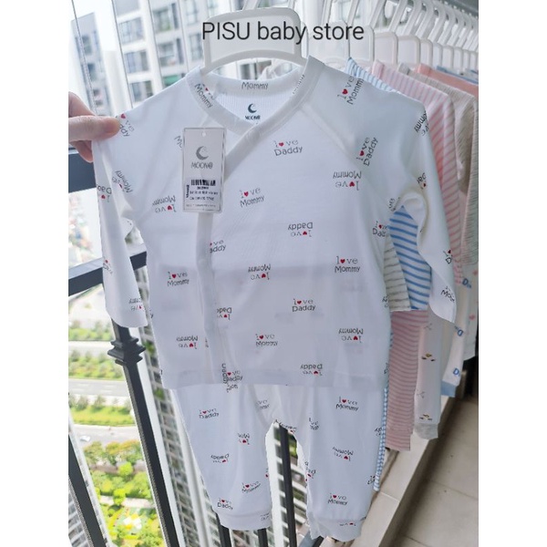 Moon - Bộ dài tay cài chéo petit xinh yêu mẫu mới 2022 cho bé 3-7kg, có bán rời phụ kiện
