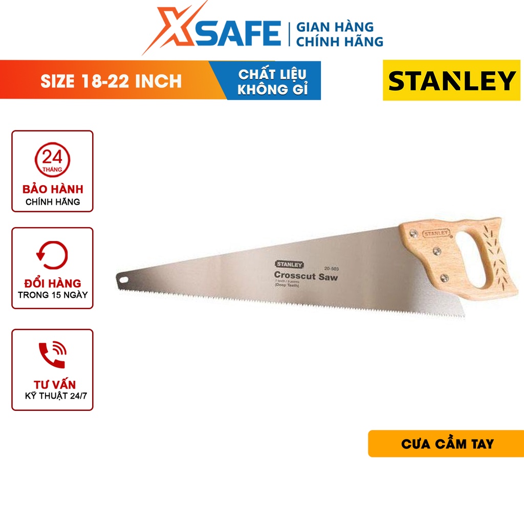 Cưa cầm tay STANLEY lưỡi cưa hợp kim thép Cưa tay Stanley tay cầm gỗ ma sát cao, răng cưa cao cấp