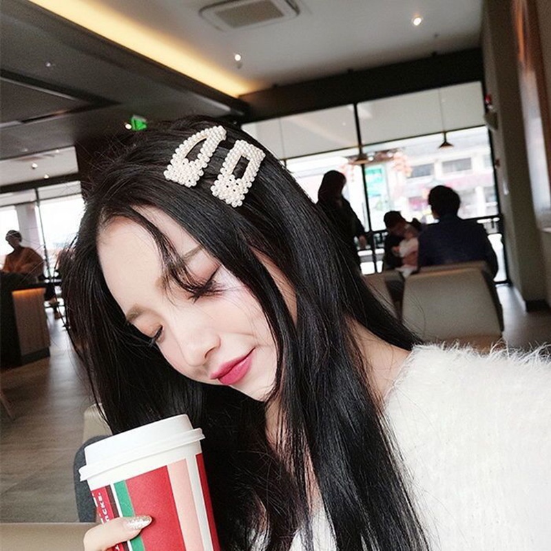 Kẹp Tóc Hàn Quốc Kiểu Dáng Ngọc Trai Nhân Tạo Siêu Xinh, Kẹp Tóc Mái Ngọc Trai Cặp Bấm Mái Nữ Đẹp Vintage Cute Dễ Thương