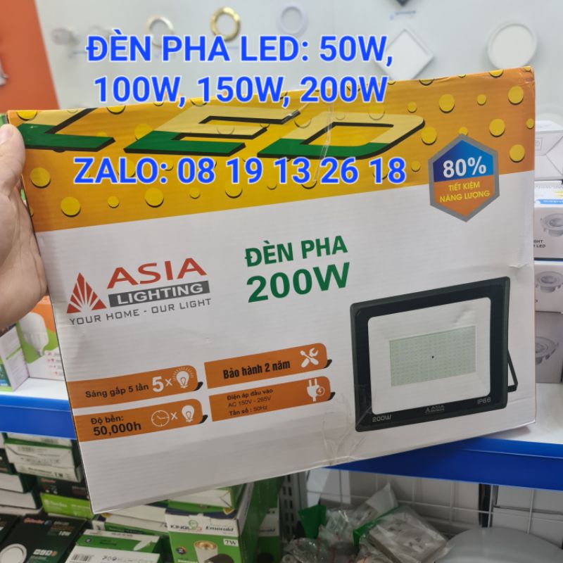 Đèn Pha Led  Asia, 100w, 150w, 200w Model FLE chống nước IP66, bảo hành 2 năm chính hãng