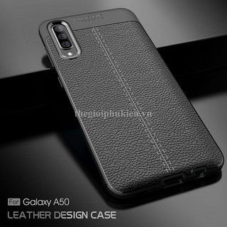 Ốp lưng Samsung Galaxy A50/ A50S Vân da Auto Focus ( Đen )